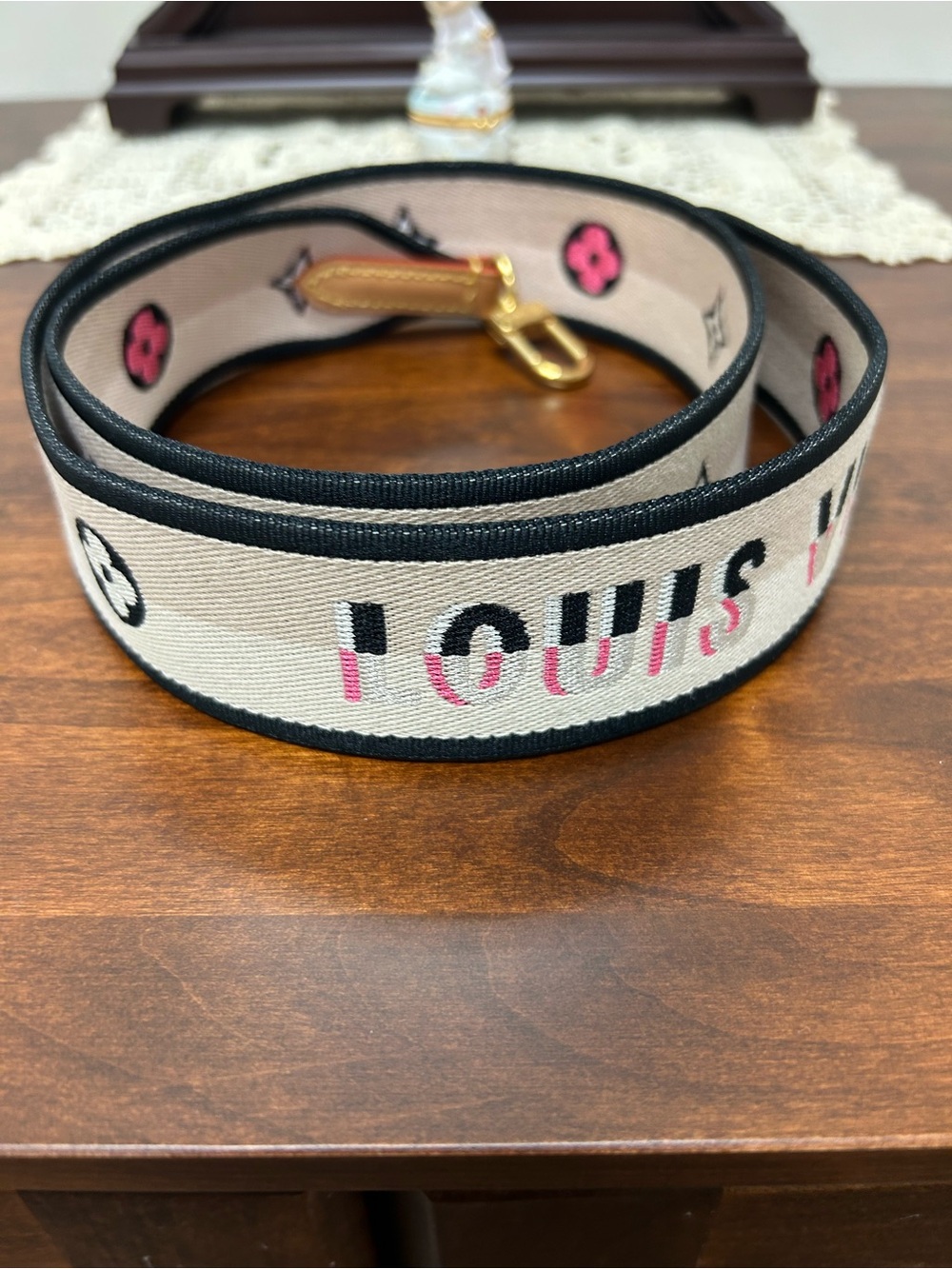Louis Vuitton Diane beige, and Pink Monogram Webbing Shoulder Strap